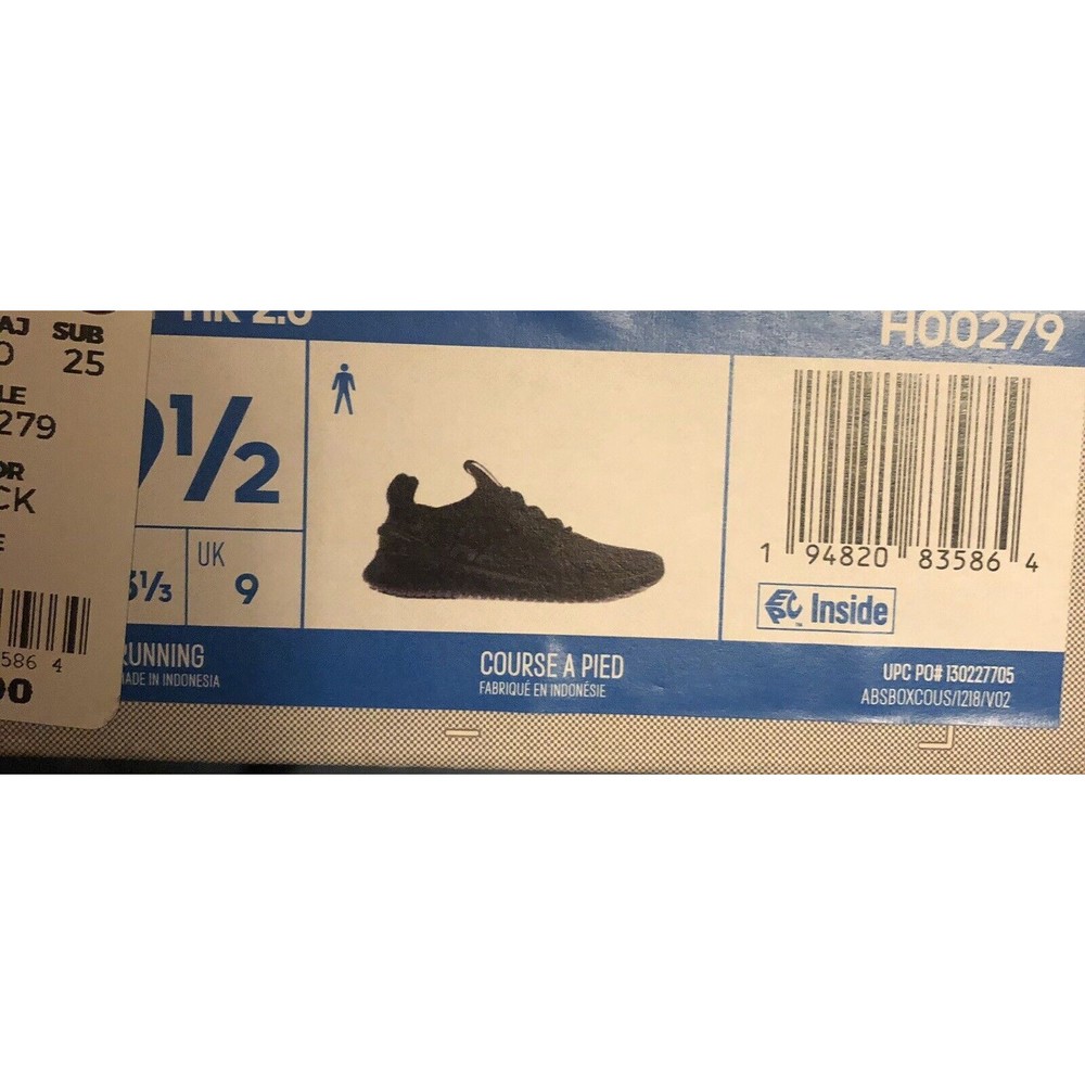 adidas Men's Kaptir 2.0 Running Shoes Black/Black/Carbon H00279 Sz 9.5 - Picture 7 of 7